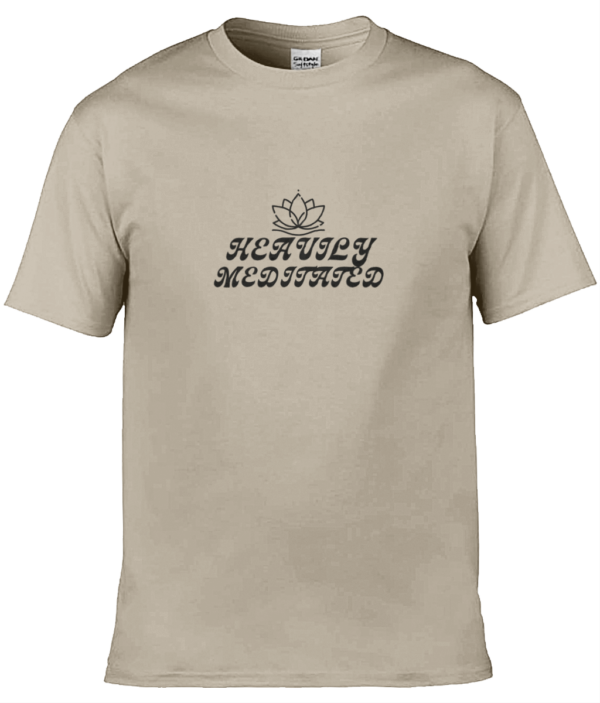 Heavily Meditated Lotus Flower Adult Unisex T-Shirt Black Writing (4 Colours) - Image 3