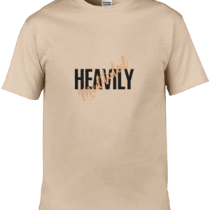 Heavily Meditated Adult Unisex T Shirt Orange and Black Writing (5 colours)