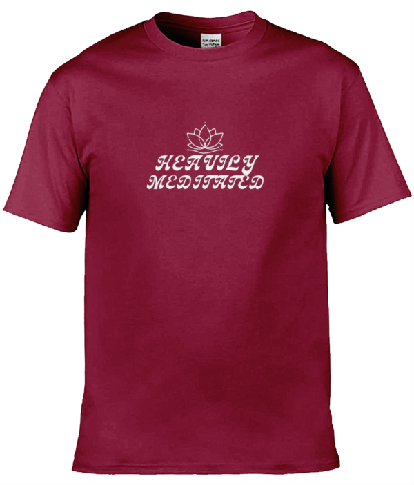 Heavily Meditated Lotus Flower Adult Unisex T Shirt White Writing (9 Colours) - Image 3