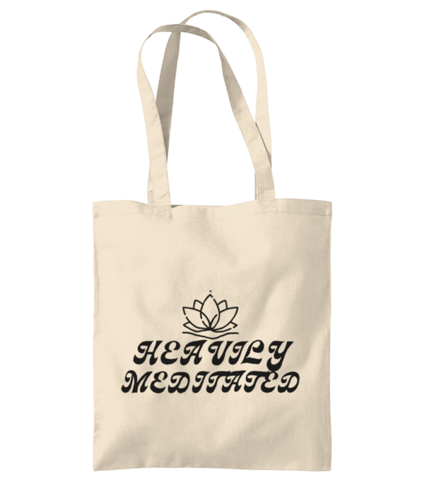 Heavily Meditated Lotus Organic Premium Cotton Tote Bag (3 colours)