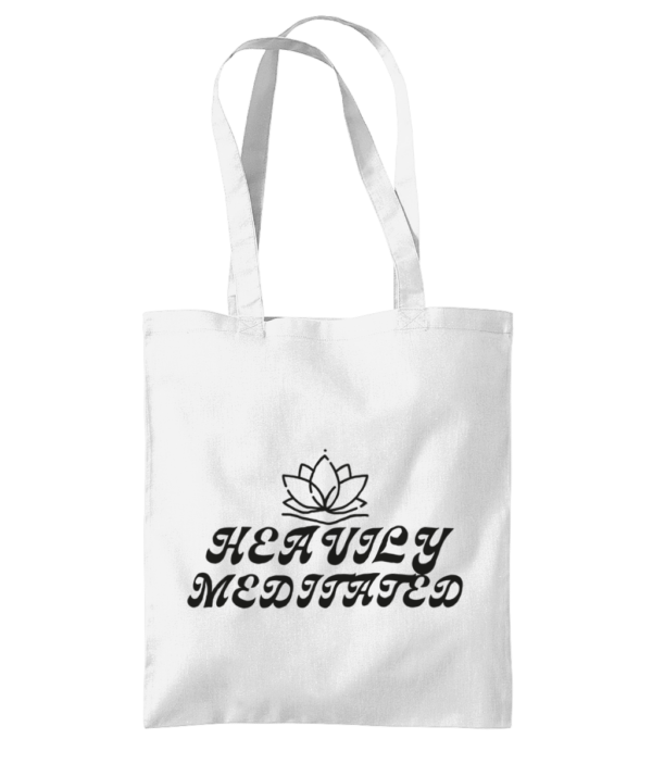 Heavily Meditated Lotus Organic Premium Cotton Tote Bag (3 colours) - Image 3
