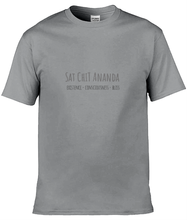 Sat Chit Ananda Unisex Adult T-Shirt Black Writing (6 colours) - Image 6