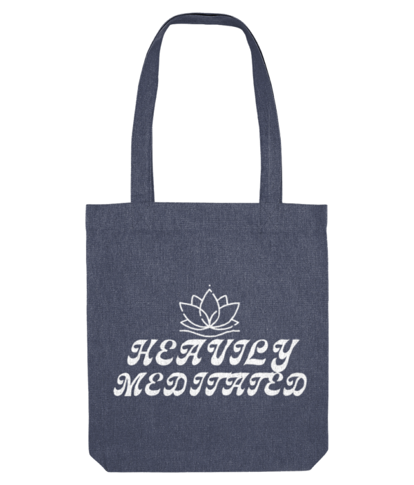 Heavily Meditated Premium Reclaimed Cotton and Recycled Polyester White Writing Woven Tote Bag  (2 Colours) - Image 2
