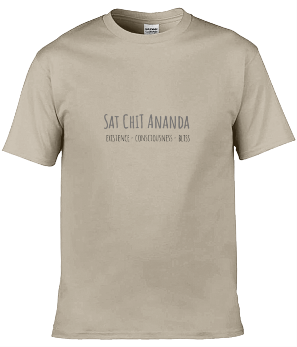 Sat Chit Ananda Unisex Adult T-Shirt Black Writing (6 colours) - Image 2