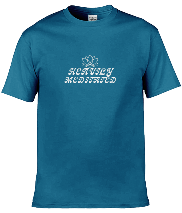 Heavily Meditated Lotus Flower Adult Unisex T Shirt White Writing (9 Colours)