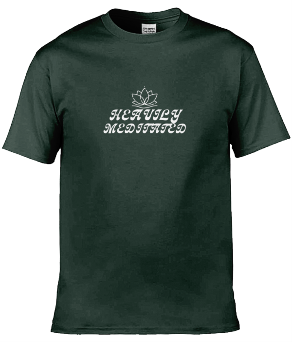 Heavily Meditated Lotus Flower Adult Unisex T Shirt White Writing (9 Colours) - Image 6