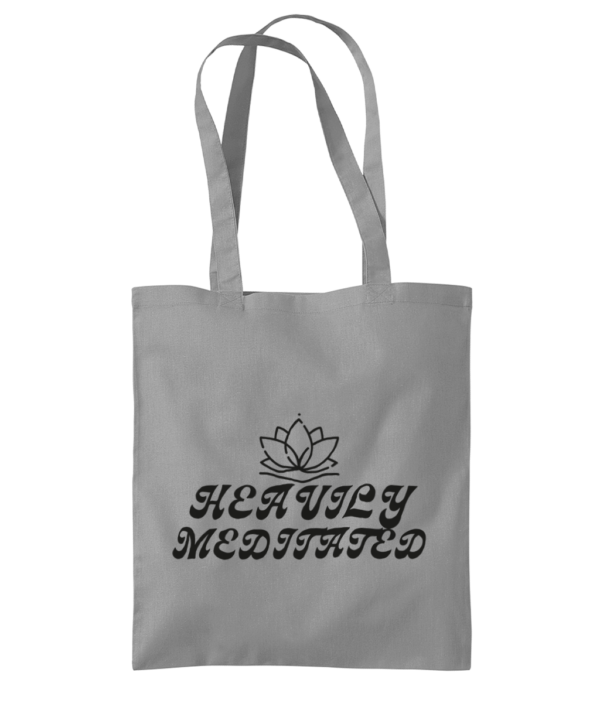 Heavily Meditated Lotus Organic Premium Cotton Tote Bag (3 colours) - Image 2