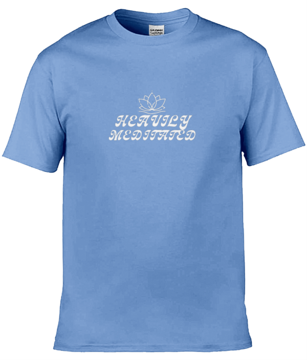 Heavily Meditated Lotus Flower Adult Unisex T Shirt White Writing (9 Colours) - Image 4