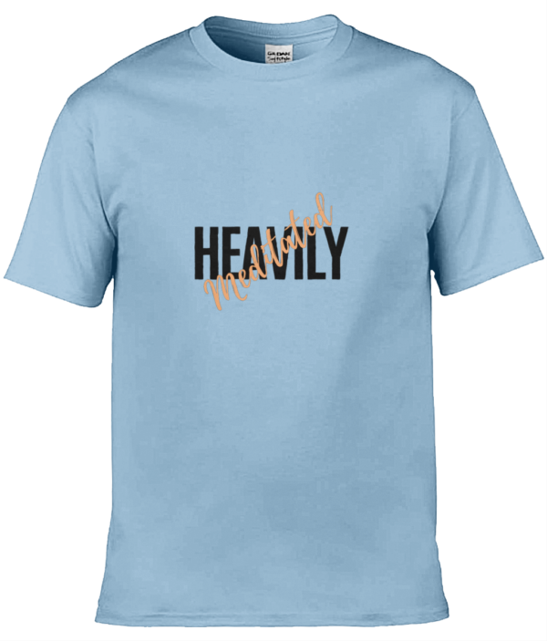 Heavily Meditated Adult Unisex T Shirt Orange and Black Writing (5 colours) - Image 4