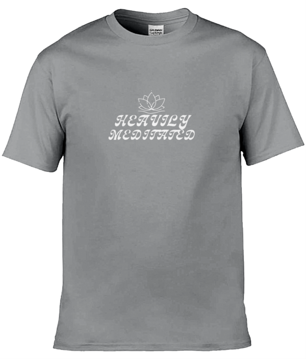 Heavily Meditated Lotus Flower Adult Unisex T Shirt White Writing (9 Colours) - Image 9