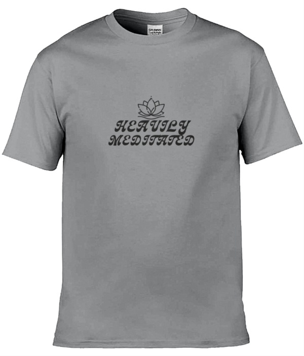 Heavily Meditated Lotus Flower Adult Unisex T-Shirt Black Writing (4 Colours) - Image 4